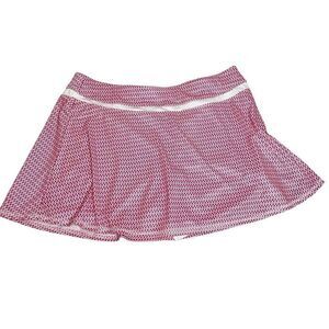 Grand Slam performance hot pink and white tennis racket print skort size L
